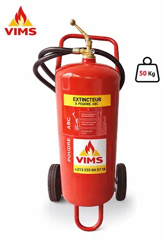 extincteur à poudre 50 kg sur roues